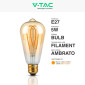 Immagine 2 - V-Tac VT-2066 Lampadina LED E27 5W ST64 Filament Vetro Ambrato - SKU 217220