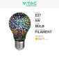 Immagine 3 - V-Tac VT-2203 Lampadina LED E27 5W A60 Goccia Filament Vetro Oscurato Effetto 3D - SKU 212704