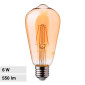 Immagine 1 - V-Tac VT-1966 Lampadina LED E27 6W ST64 Filament Vetro Ambrato - SKU 214362