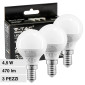 V-Tac VT-2156 Super Saver Pack 3x Lampadina LED E14 4,5W MiniGlobo P45 SMD - SKU 217357 / 217359