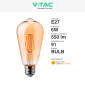 Immagine 2 - V-Tac VT-1966 Lampadina LED E27 6W ST64 Filament Vetro Ambrato - SKU 214362