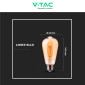 Immagine 5 - V-Tac VT-1966 Lampadina LED E27 6W ST64 Filament Vetro Ambrato - SKU 214362