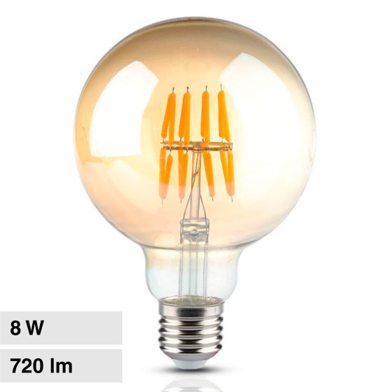 VT-2019 Lampadina LED E27 8W Bulb G95 Filament Vetro V-Tac VT-2019 Lampadina LED E27 8W Bulb G95 Filament Vetro V-Tac