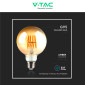 Immagine 6 - V-Tac VT-2019 Lampadina LED E27 8W G95 Globo Filament Vetro Ambrato - SKU 217145