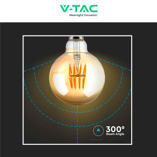 VT-2019 Lampadina LED E27 8W Bulb G95 Filament Vetro V-Tac