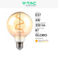 Immagine 3 - V-Tac VT-2024 Lampadina LED E27 4W G95 Globo Filament Vetro Ambrato - SKU 217146