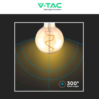 VT-2024 Lampadina LED E27 4W Bulb G95 Filament Vetro V-Tac