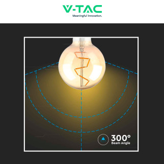 VT-2024 Lampadina LED E27 4W Bulb G95 Filament Vetro V-Tac