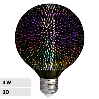 V-Tac VT-2233 Lampadina LED E27 4W Globo G125 Filament Vetro Oscurato Effetto...