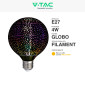 Immagine 2 - V-Tac VT-2233 Lampadina LED E27 4W Globo G125 Filament Vetro Oscurato Effetto 3D - SKU 212706