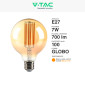 Immagine 3 - V-Tac VT-2027 Lampadina LED E27 7W G95 Globo Filament Vetro Ambrato - SKU 217147