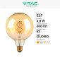 Immagine 3 - V-Tac VT-2085 Lampadina LED E27 4,8W Globo G125 Filament Vetro Ambrato - SKU 217216