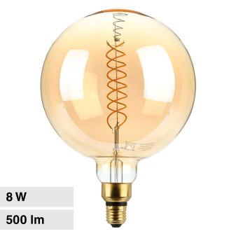 V-Tac VT-2158D Lampadina LED E27 8W G200 Globo Filament Dimmerabile Vetro...