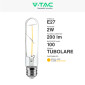 Immagine 3 - V-Tac VT-2042 Lampadina LED E27 2W T30 Tubolare Filament Vetro Trasparente - SKU 217251