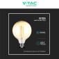 Immagine 8 - V-Tac VT-2018D Lampadina LED E27 8W Globo G125 Filament Vetro Ambrato Dimmerabile - SKU 217155