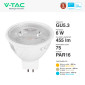 Immagine 5 - V-Tac Pro VT-267 Lampadina LED PAR16 GU5.3 (MR16) 6W Faretto SMD Chip Samsung - SKU 21207 / 21208 / 21209