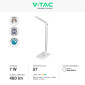 Immagine 2 - V-Tac VT-1027 Lampada LED da Tavolo 7W Multifunzione Stazione Ricarica Wireless Dimmerabile Changing Color Bianca - SKU 218519