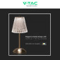 Immagine 7 - V-Tac VT-1033 Lampada LED da Tavolo 3in1 2,4W Ricaricabile Dimmerabile Colore Nickle Sand - SKU 10327