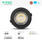 Immagine 2 - V-Tac Pro VT-2-33 Faretto LED da Incasso Rotondo 30W COB Chip Samsung Colore Nero - SKU 2120058