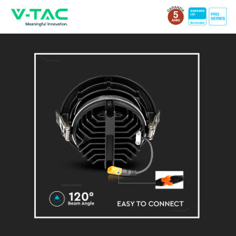 VT-2-33 Faretto LED 30W a Incasso COB Chip Samsung V-Tac Pro
