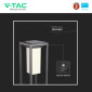 Immagine 5 - V-Tac VT-66 Lampada LED da Giardino 2W SMD Chip Samsung Bollard da Terra con Sensore e Pannello Solare IP65 Grigia - SKU 21785