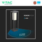 Immagine 6 - V-Tac VT-66 Lampada LED da Giardino 2W SMD Chip Samsung Bollard da Terra con Sensore e Pannello Solare IP65 Grigia - SKU 21785