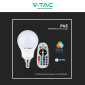 Immagine 8 - V-Tac Smart VT-2234 Lampadina LED E14 4,8W Bulb P45 MiniGlobo SMD RGB+W Dimmerabile con Telecomando - SKU 212775