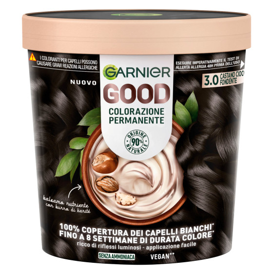 Garnier Good Tinta Permanente per Capelli Colore 3.0 Castano Fondente Garnier Good Tinta Permanente per Capelli Colore 3.0 Castano Fondente