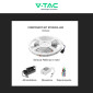 Immagine 6 - V-Tac Kit Striscia LED Flessibile 20W SMD RGB 30 LED/metro 12V Alimentatore Controller Telecomando - Bobina da 5m - SKU 212350