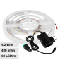 Immagine 1 - V-Tac Kit Striscia LED Flessibile 21W SMD Monocolore 60 LED/metro 12V con Alimentatore e Connettore 5m - SKU 212351 [TERMINATO]