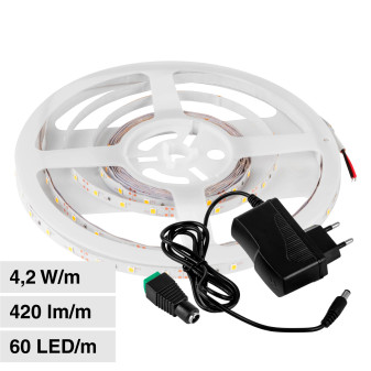 V-Tac Kit Striscia LED Flessibile 21W SMD Monocolore 60 LED/metro 12V con...