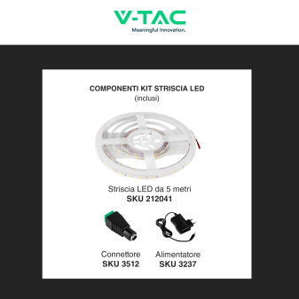 Kit Striscia LED 21W SMD con Alimentatore e Connettore V-Tac