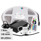 Immagine 1 - V-Tac Kit Striscia LED Flessibile 35W SMD RGB 12V IP65 con Alimentatore Controller Telecomando - Bobina da 5m - SKU 212354