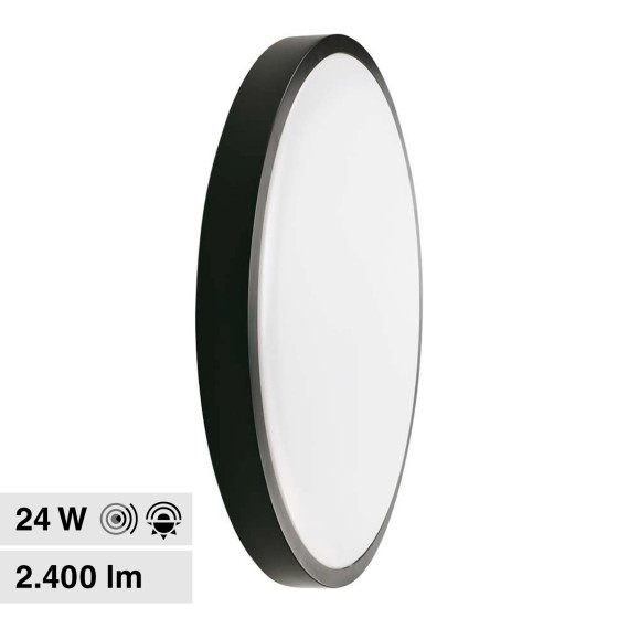 VT-8624S Plafoniera LED Rotonda 24W SMD IP44 Nera V-Tac VT-8624S Plafoniera LED Rotonda 24W SMD IP44 Nera V-Tac
