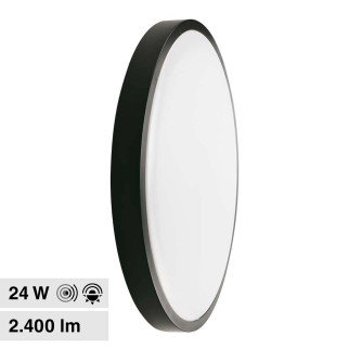 VT-8624S Plafoniera LED Rotonda 24W SMD IP44 Nera V-Tac