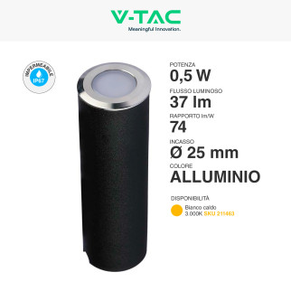 VT-1141 Punto Luce LED SMD 0,5W da Interramento IP67 V-Tac