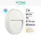 Immagine 4 - V-Tac VT-1142 Punto Luce LED SMD 2W Segnapasso Rotondo a Parete IP65 Bianco - SKU 211315 / 211314