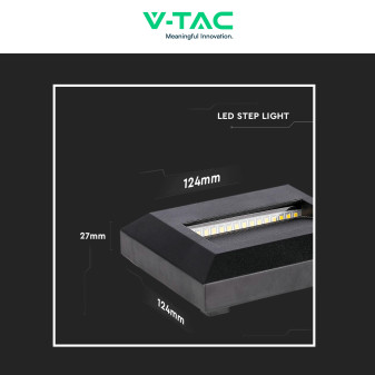 VT-1152 Punto Luce LED SMD 2W a Parete IP65 Nero V-Tac