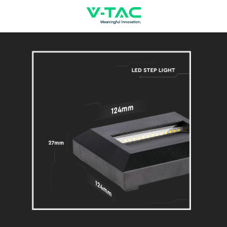 VT-1152 Punto Luce LED SMD 2W a Parete IP65 Nero V-Tac