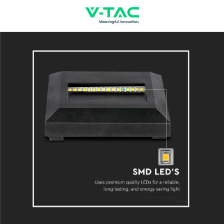 VT-1152 Punto Luce LED SMD 2W a Parete IP65 Nero V-Tac