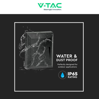VT-1152 Punto Luce LED SMD 2W a Parete IP65 Nero V-Tac