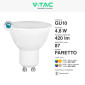 Immagine 4 - V-Tac VT-2244 Lampadina LED GU10 4,8W Faretto Spotlight SMD RGB+W Dimmerabile con Telecomando - SKU 2927 / 2930
