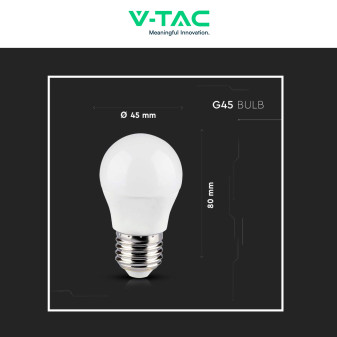 VT-2224 Lampadina LED G45 4,8W E27 RGB+W Dimmerabile V-Tac