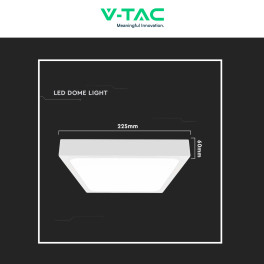 VT-8618S Plafoniera LED Quadrata 18W SMD IP44 Sensore V-Tac