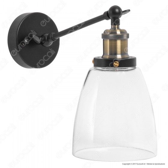 V-TAC VT-7142 Lampada da Muro in Vetro Trasparente con Portalampada V-TAC VT-7142 Lampada da Muro in Vetro Trasparente con Portalampada