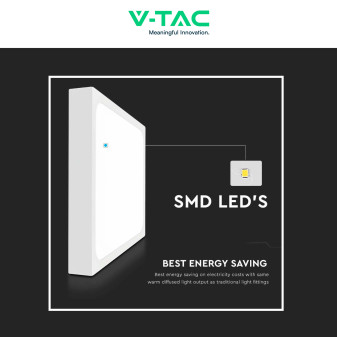 VT-8618S Plafoniera LED Quadrata 18W SMD IP44 Sensore V-Tac