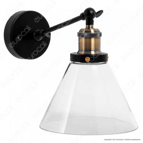 V-TAC VT-7143 Lampada da Muro in Vetro Trasparente con Portalampada V-TAC VT-7143 Lampada da Muro in Vetro Trasparente con Portalampada