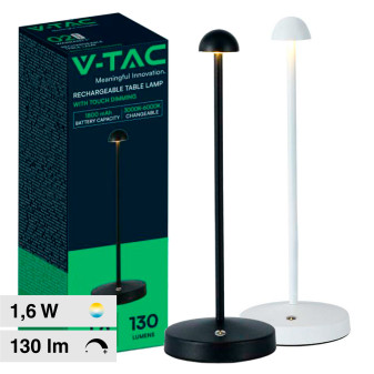 V-Tac VT-1073 Lampada LED da Tavolo 3in1 1,6W Ricaricabile Dimmerabile con...