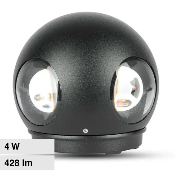 VT-834 Lampada LED da Muro 4W SMD IP65 Colore Nero V-Tac VT-834 Lampada LED da Muro 4W SMD IP65 Colore Nero V-Tac
