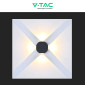 Immagine 6 - V-Tac VT-834 Lampada LED da Muro 4W Wall Light IP65 Applique con 4 LED Forma Rotonda Colore Nero - SKU 218553 / 218554
